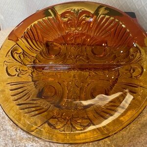 Amber Indiana Glass Serving Dish. Vintage. Great for serving candies/nuts.